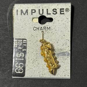 Vintage Impulse Train Charm Gold Tone
